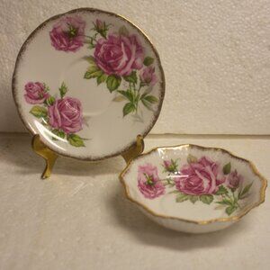 Royal Standard Orleans Rose Fine Bone China Made in England Saucer and Plate